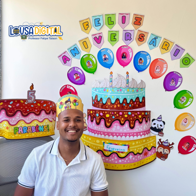 Kit aniversariantes da turma com bolo 3D 